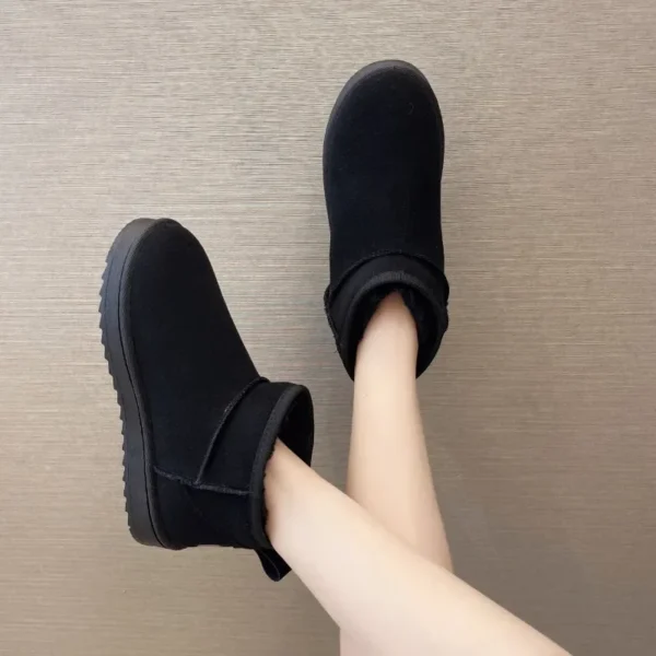 New Snow Boot Style Short Mini Winter Sheepskin Boots Women Waterproof Natural Wool Ankle Boots Fur Lined Ankle Warm Flat Shoes - Image 6