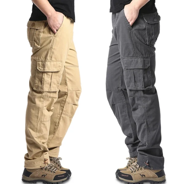 Big Size Men's Casual Sports Pants Stretch Waist Tactical Cargo Pants Man Hiking Pants Joggers Cotton Trousers - Image 5