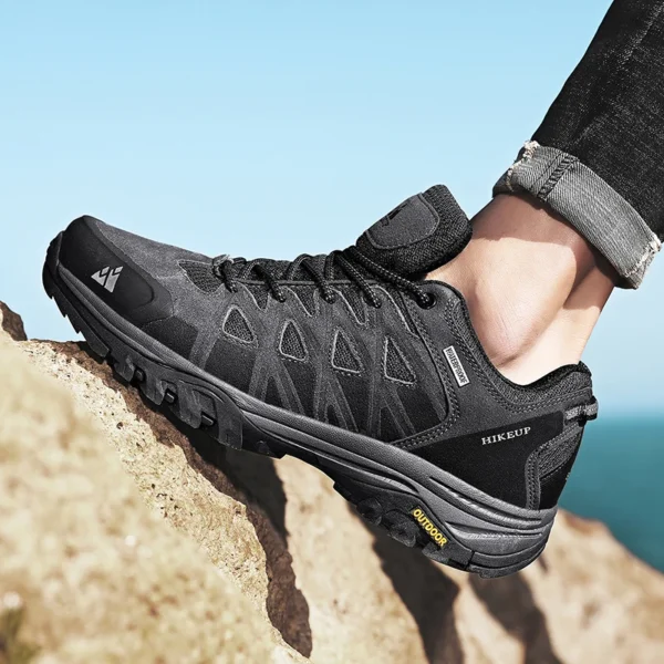 HIKEUP New Arrival Mens Hiking Shoes Breathable Lace Up Trekking Male Cushioning Outdoor Climbing Tourism Sneakers for Men - Image 4