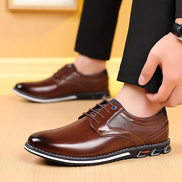 Men Wedding party shoes lace up oxfords Leather Business Men Dress Casual Youth British Style Spring autumn Shoes big size 48 - Image 2