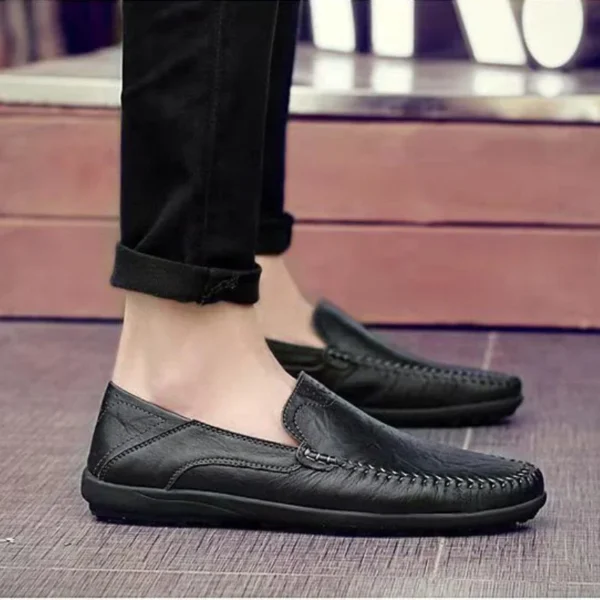 Men Leather Shoes Men Spring Loafers Slip on Business Casual Leather Shoes Classic Soft Moccasins Hombre Breathable Flats Shoes - Image 6