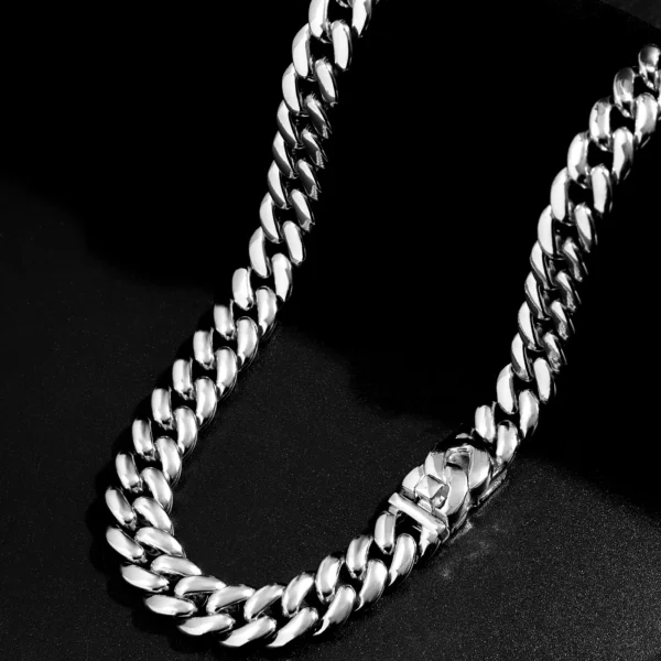 Hiphop Golden 13MM Curb Cuban Link Chain Necklace For Men Women Miami Cuban Necklace Bracelet Set Chunky Chain Fashion Jewelry - Image 4