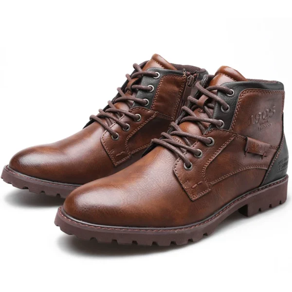 Vintage Men Boots 2023 New Autumn Winter Shoes High Quality Men's Leather Boots Side Zipper Men's Ankle Boots Large Size 39 48