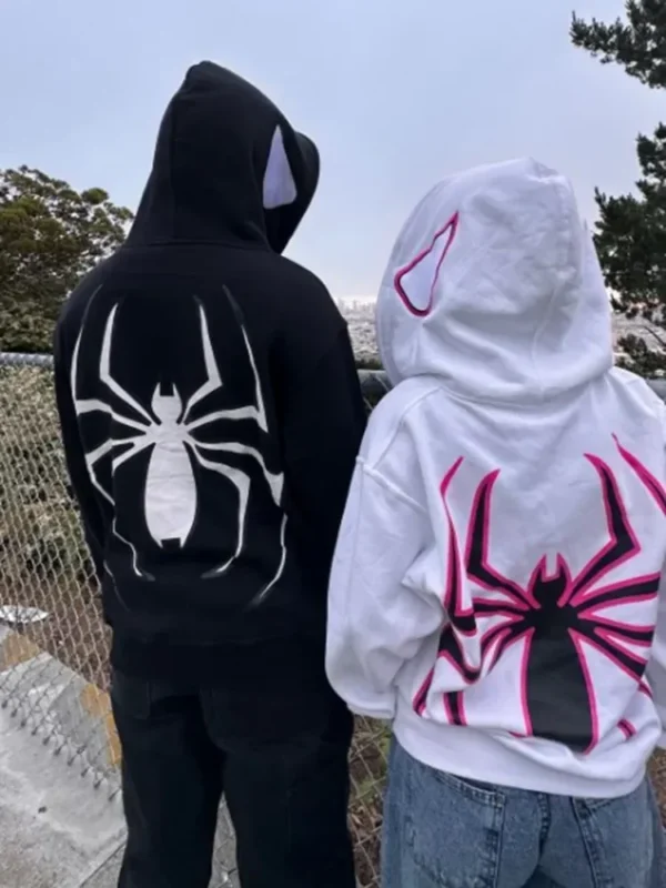 2024 men's and women's fashion hoodies with spider print sweater - Image 5