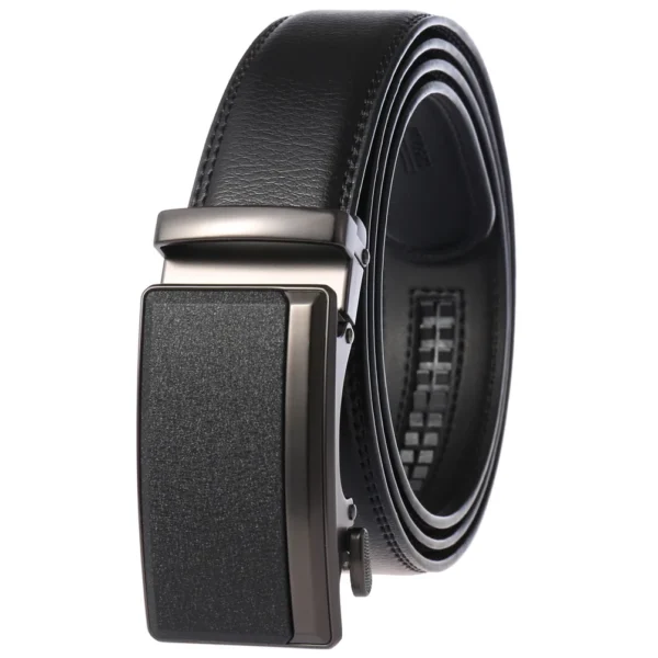 Men's Leather Belts Fashion Automatic Buckle Cowskin Male Belts Luxury Designer Black Brown 3.5cm - Image 3