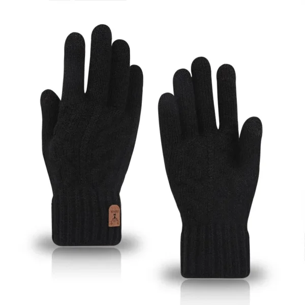 2023 new men's warm gloves winter touch screen plus fleece gloves cold warm wool knitted gloves - Image 6