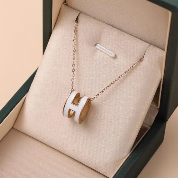 H Letter Necklace Female Simple Temperament All Clavicle Chain Internet Red Accessories H Pendant Drop Oil Letter Necklace 2023 - Image 5