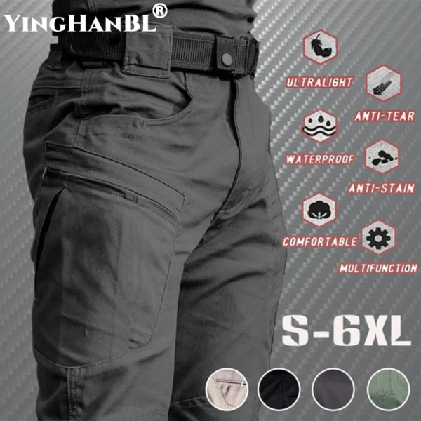 Summer Casual Lightweight Army Military Long Trousers Male Waterproof Quick Dry Cargo Camping Overalls Tactical Pants Breathable - Image 2