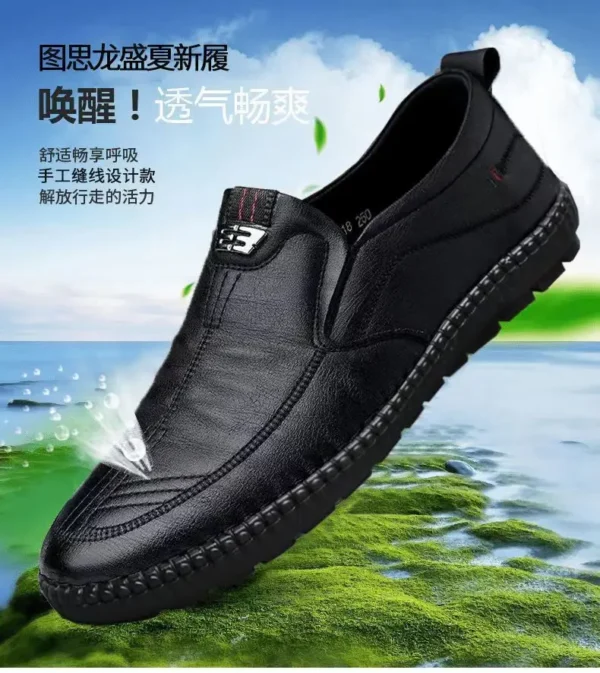 Mens Leather Loafers Non Slip Walking Flats Breathable Outdoor Slip on Casual Shoes for Male Work Office Driving Sneakers2 - Image 4