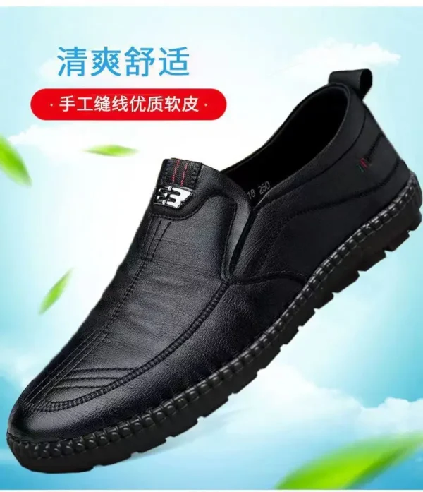 Mens Leather Loafers Non Slip Walking Flats Breathable Outdoor Slip on Casual Shoes for Male Work Office Driving Sneakers2 - Image 3