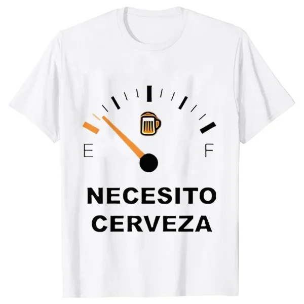 Men's Casual T-shirt NECESITO CERVEZA Print Men Tshirts Short Sleeve Tee Top Clothes for Summer Drinking Beer T Shirt Tops - Image 3