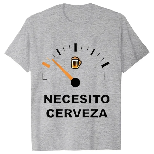 Men's Casual T-shirt NECESITO CERVEZA Print Men Tshirts Short Sleeve Tee Top Clothes for Summer Drinking Beer T Shirt Tops - Image 4