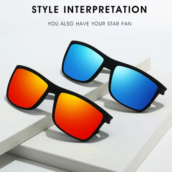 Square Polarized Sunglasses for Men and Women Lightweight Frame Sun Glasses with UV Protection - Image 4