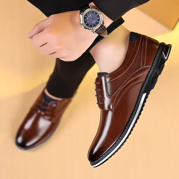 Men Wedding party shoes lace up oxfords Leather Business Men Dress Casual Youth British Style Spring autumn Shoes big size 48 - Image 5