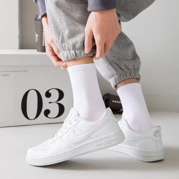 5Pairs Brand Men Cotton Socks New Style White Socks Men Soft Breathable Sports Long socks Summer Winter for Male Socks Plus Size - Image 6