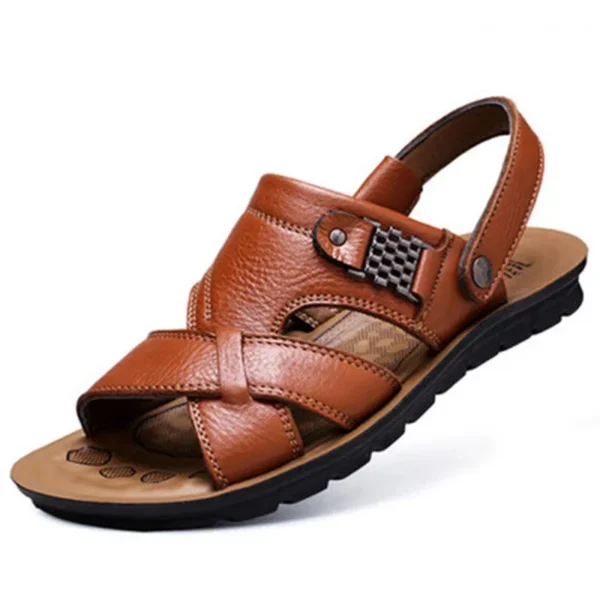 Big Size Men Leather Sandals Summer Classic Men Shoes Slippers Soft Sandals Men Roman Comfortable Outdoor Walking Footwear - Image 3