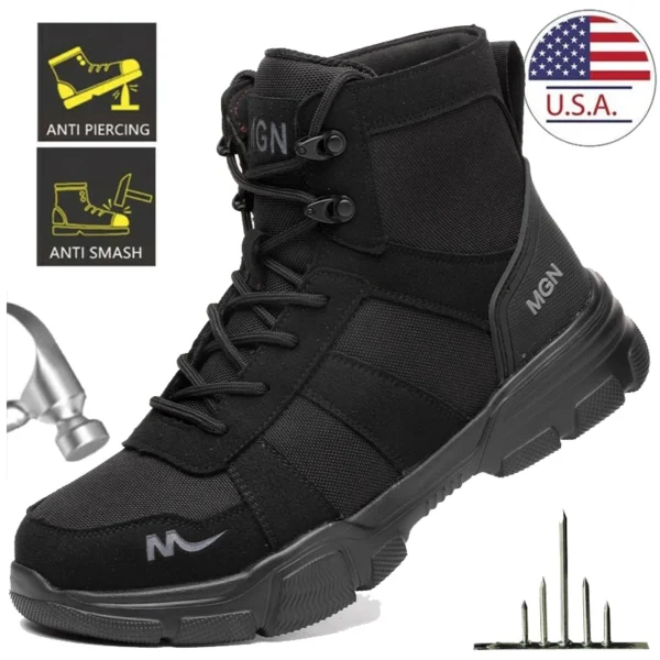 Work Boots Indestructible Safety Shoes Men Steel Toe Shoes Puncture-Proof Sneakers Male Footwear Shoes Women Non Slip Work Shoes - Image 2