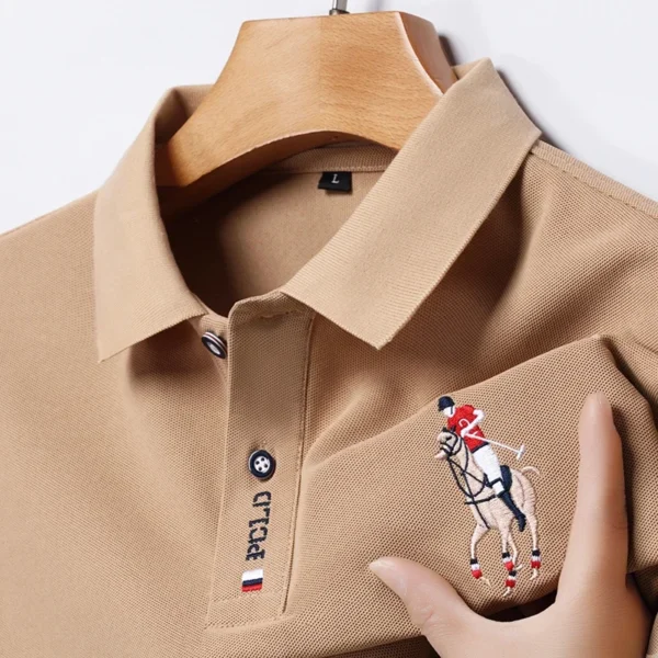 Men's Embroidered Casual Fashion Short Sleeved POLO Shirt Summer Comfortable Top