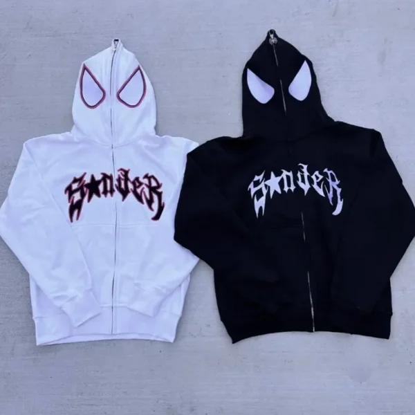 2024 men's and women's fashion hoodies with spider print sweater - Image 6