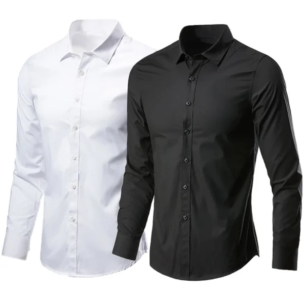 Men's Classic Formal Shirt Long Sleeve Wrinkle Resistant Button Down Business Dress Shirt M L XL 2XL 3XL 4XL