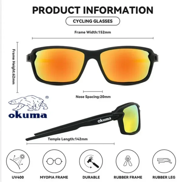 Okuma Polarized Sunglasses UV400 Men's and Women's Protective Outdoor Hunting Fishing Driving Cycling Travel Climbing Sunglasses - Image 5