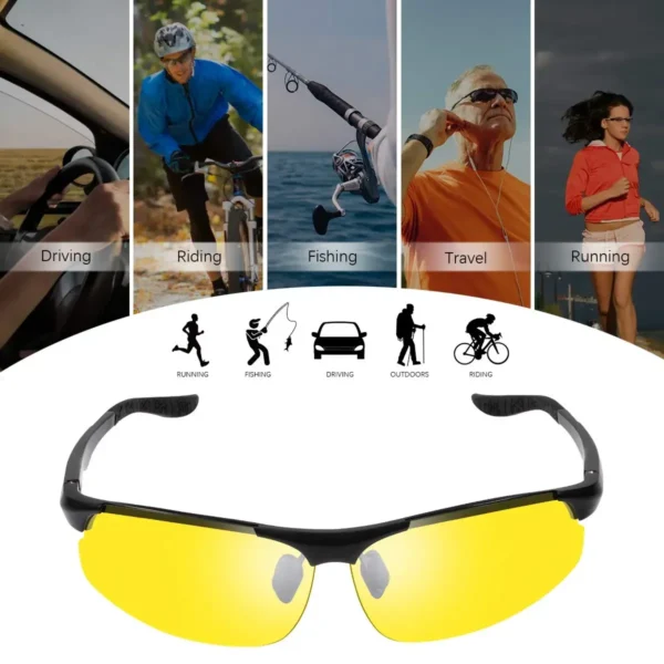 Night Vision Glasses Men Anti-Glare Driving Half Frame Sunglasses for Driver Outdoor Sport Goggles Women Day and Night Eyewear - Image 5