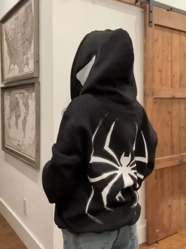 2024 men's and women's fashion hoodies with spider print sweater - Image 3