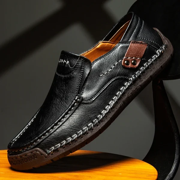 Handmade Leather Men Shoes Casual Comfortable Men Loafers Slip On Leather Shoes Men Flats Hot Sale Outdoor Walking Shoes Man - Image 2