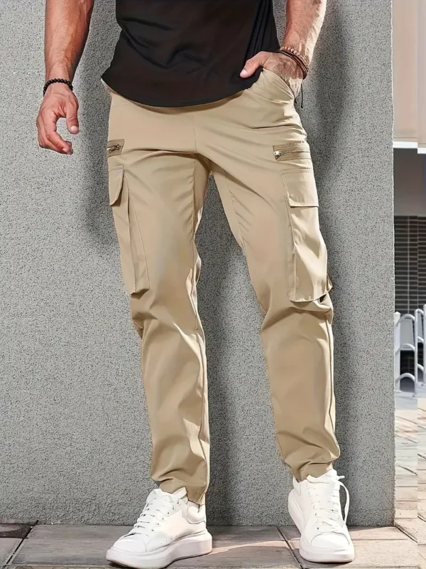 Men trousers Side Pockets Cargo Harem Pants Zipper Black Hip Hop Casual Male Joggers Trousers Fashion Casual Streetwear Pants