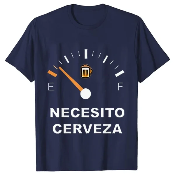 Men's Casual T-shirt NECESITO CERVEZA Print Men Tshirts Short Sleeve Tee Top Clothes for Summer Drinking Beer T Shirt Tops - Image 2