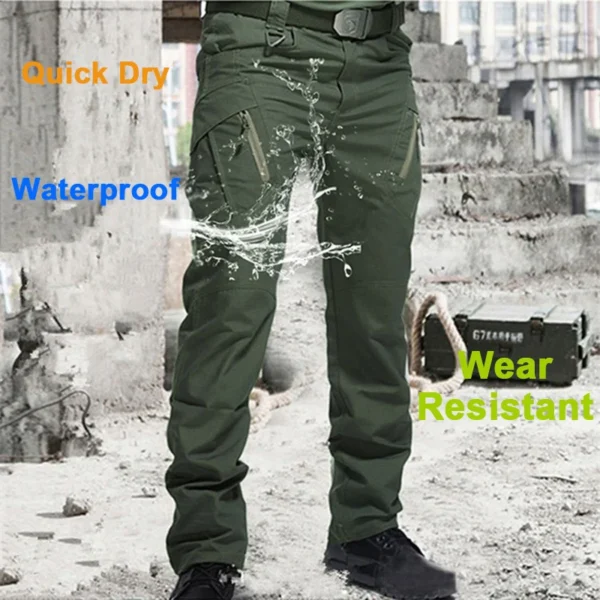 Men City Pants Cargo Trousers Multi-pocket Waterproof Wear-resistant Casual Training Overalls Fat Cargo Quick Dry Pants - Image 4