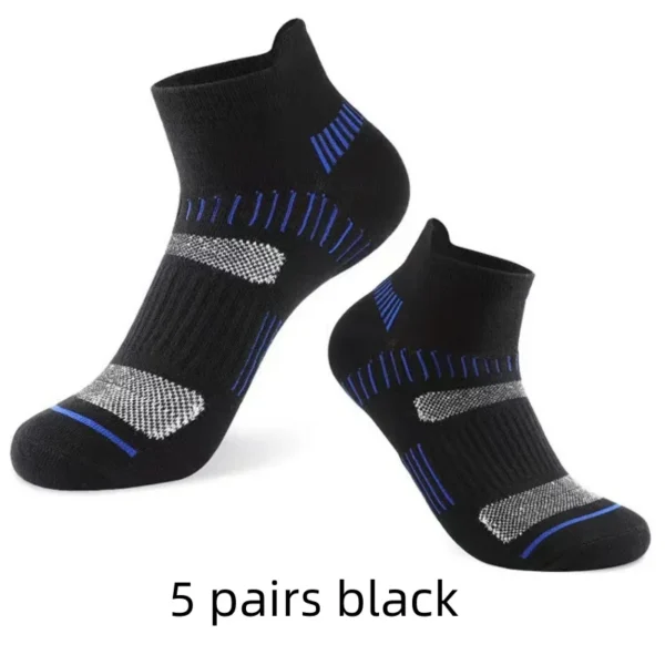 5 Pairs Spring Summer Men Casual Sports Running Socks Protective Ankle Socks Thin Breathable Deodorant Fitness Short Socks Male - Image 3