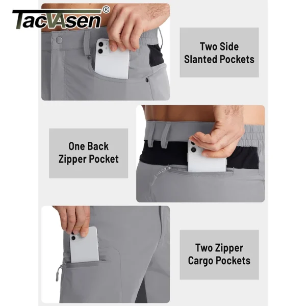 TACVASEN Quick Dry Cargo Shorts Mens Lightweight Work Cargo Shorts Multi Pockets Waterproof Outdoor Hiking Fishing Shorts Male - Image 3