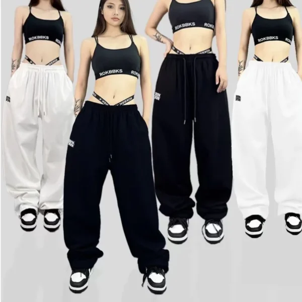 New Drawstring Design Sports Pants for Women Hip-hop High Waist Trendy Long Trousers Spring Summer All-match Women's Pants - Image 5