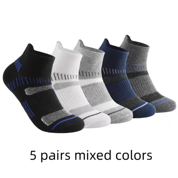 5 Pairs Spring Summer Men Casual Sports Running Socks Protective Ankle Socks Thin Breathable Deodorant Fitness Short Socks Male