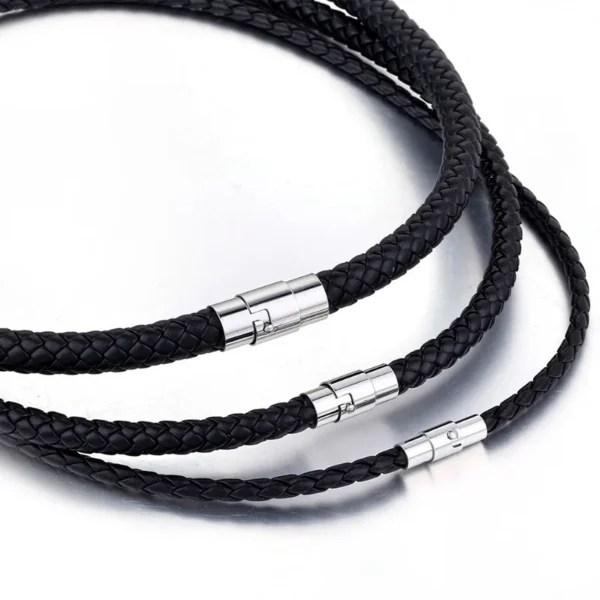 Vintage Magnetic Buckle Leather Bracelet Necklace For Men Clavicle Chain Women Necklace Party Gift Jewelry - Image 3