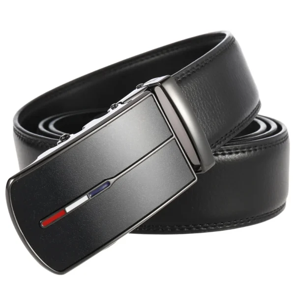 Men's Leather Belts Fashion Automatic Buckle Cowskin Male Belts Luxury Designer Black Brown 3.5cm - Image 4