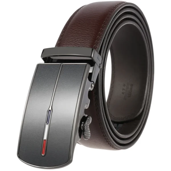 Men's Leather Belts Fashion Automatic Buckle Cowskin Male Belts Luxury Designer Black Brown 3.5cm - Image 6