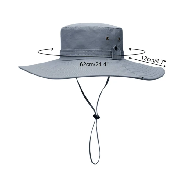 Sun Hat Wide Brim UV Protection Foldable Bucket Hat for Fishing Hiking Camping 12CM Brim - Image 3