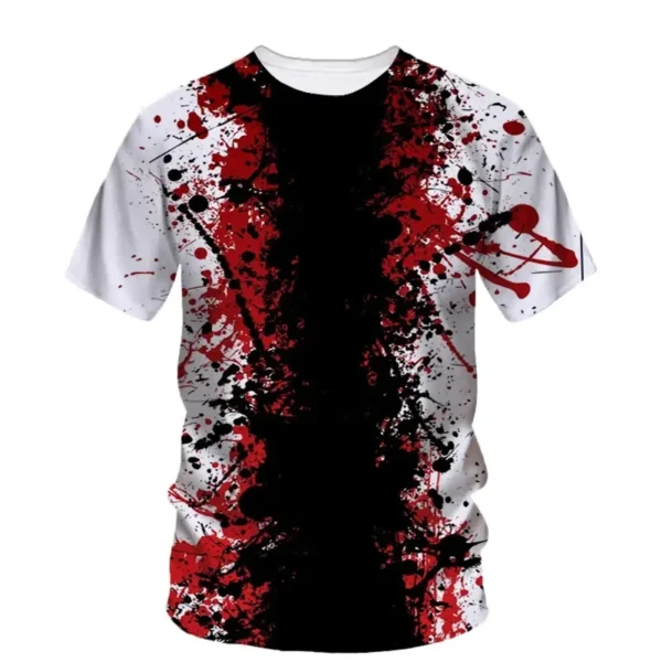 Halloween T-Shirts Horror Bloody 3D Print Men Women O-Neck Short Sleeve T Shirt Oversized Harajuku Y2k Tees Tops Kids Clothing - Image 3