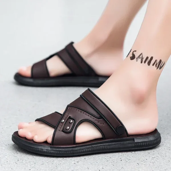 2024 Adult Leather Men's Sandals Original Brand Shoes Summer Shoes Outdoor Sandals Trend Comfortable Men's Sandals Trend - Image 5