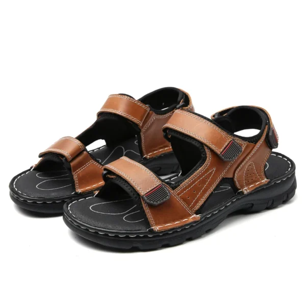 Summer Outdoor Sandals For Men Leather Sandals Plus Size 38-48 Summer Shoes For Men Breathable Sport Beach Sandale Homme - Image 4