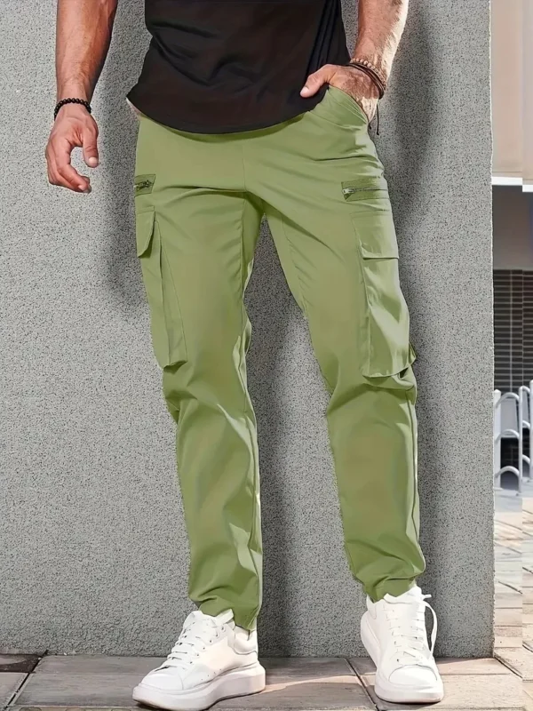 Men trousers Side Pockets Cargo Harem Pants Zipper Black Hip Hop Casual Male Joggers Trousers Fashion Casual Streetwear Pants - Image 6