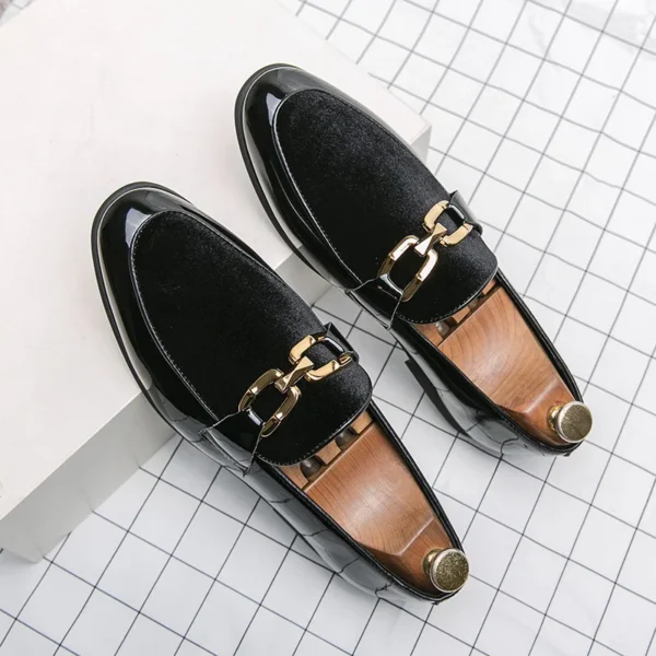 Men's Fashion Patchwork Chain Party Wedding Loafers Moccasins Men Casual Leather Shoes Mens Light Comfortable Driving Flats - Image 6