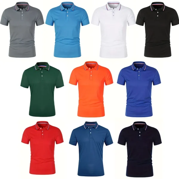 Summer Men Office Business Polo Shirt Spring Pure Solid Casual Short Sleeve Golf Shirt 2024 Breathable Unisex Shirt Dropshipping - Image 2