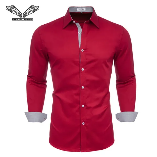 VISADA JUANA 2019 Mens Long Sleeve Dress Shirt High-quality Male Casual Tops Button Down Shirts Y73